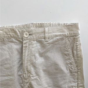 Uniqlo cotton linen cream pants